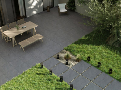 Geo Grey 600mmx900mm 20mm porcelain paver. Pack of 40 with coverage of 21.6 sqr mtrs