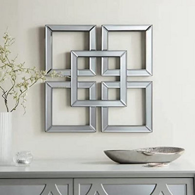 Geo Mirror 5 Square Style Art Decor Decorative Mirror 40cm 2x