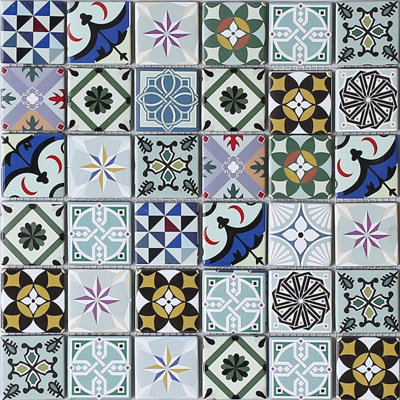 Geo Moroccan Bright Mosaic Tile - House of Mosaics Sample