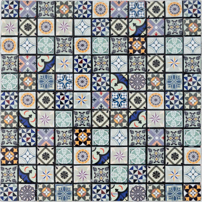 Geo Moroccan Bright - Peel and Stick Mosaic Tile Price Comparisons | Compare The Build