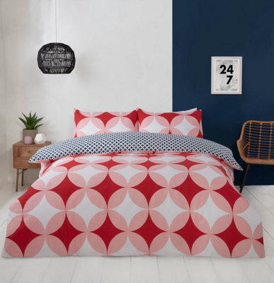 Geo Polycotton Duvet Set With Pillowcase