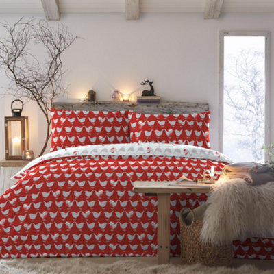 Geo Robin Festive Robin Reversible Duvet Cover Set