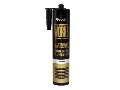 Geocel 6001246/C03 The Works Pro X High Grab Adhesive White 290ml GEO6001246