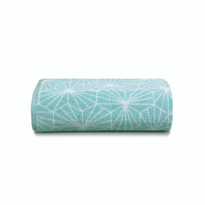 Geometric Design Jacquard Bath Sheet - Duckegg Price Comparisons | Compare The Build