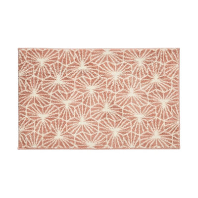 Geometric Design Non-Slip Bath Mat - Blush Pink