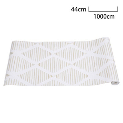 Geometric Diamond Design Peel & Stick Wall Covering,Self Adhesive Wallpaper, 10m x 0.44m, 4.4m² Coverage