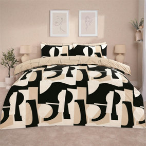 Geometric Duvet Cover Pillowcase Bedding Set Shapes Quilt