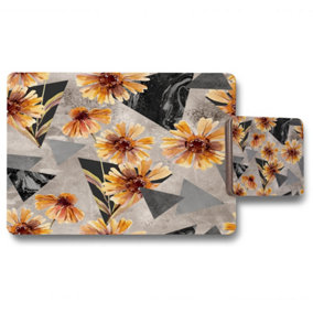 Geometric floral shapes (Placemat & Coaster Set) / Default Title