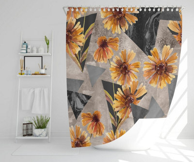 Geometric floral shapes (Shower Curtain) / Default Title Price Comparisons | Compare The Build