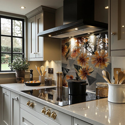 Geometric Floral Shapes Splash Back designer style