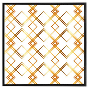 Geometric golden pattern (Picutre Frame) / 24x24" / White