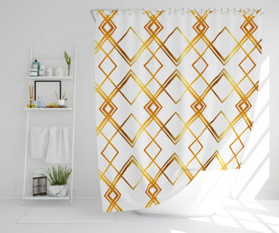 Geometric Golden Pattern (Shower Curtain) / Default Title Price Comparisons | Compare The Build