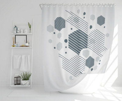 Geometric graphic 1960s (Shower Curtain) / Default Title Price Comparisons | Compare The Build