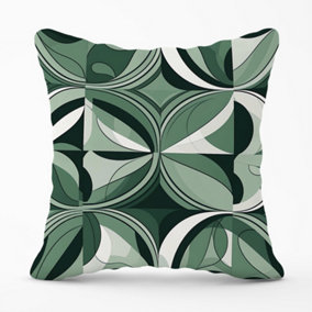 Geometric Green Black Cushions 60cm x 60cm