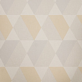 Geometric Hexagon Diamond Triangle Grey White Yellow Slight Imperfect Wallpaper