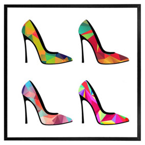 Geometric high heels (Picutre Frame) / 16x16" / Brown