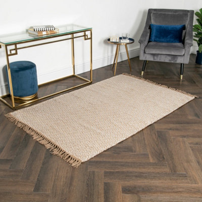 Geometric Jute & Cotton Rug 120 x 180cm