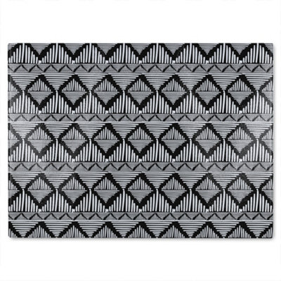 Geometric Line Pattern Glass Chopping BoardDesigner style