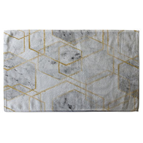 geometric marble pattern with gold glitter (Bath Towel) / Default Title