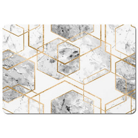 geometric marble pattern with gold glitter (Placemat) / Default Title