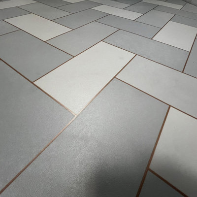 Geometric Modern Vinyl Bathroom & Bedroom Decor Abstract Entryway Feature Herringbone Design-4WX5L - 4