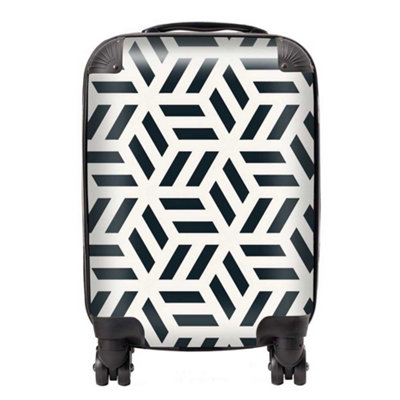 Geometric Monochrome Hexagonal Pattern Suitcase - Small