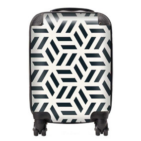 Geometric Monochrome Hexagonal Pattern Suitcase - Small