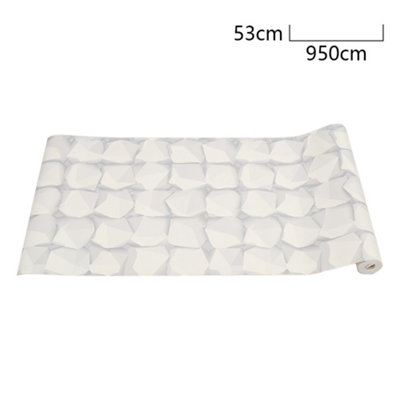 Geometric Pattern Wallpaper, 3D Brick Effect Wallpaper for Bedroom and Bathroom , Non Self Adhesive,950 cm Long x 53 cm Wide