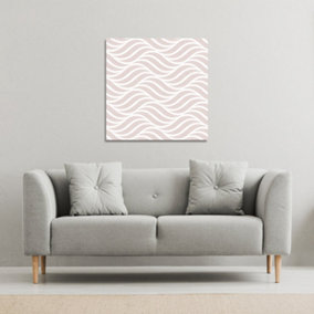 Geometric pattern with leaves (Canvas Print) / 101 x 101 x 4cm