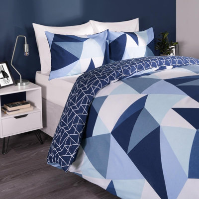 Geometric Shapes Duvet Cover with Pillowcase Set Bedding Quilt | DIY at B&Q