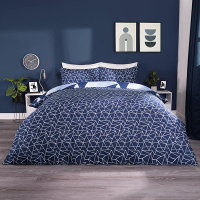 Geometric Shapes Duvet Cover with Pillowcase Set Bedding Quilt - 5