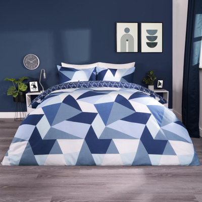 Geometric Shapes Duvet Cover with Pillowcase Set Bedding Quilt - 7