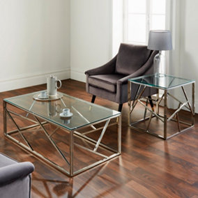 Geometric Silver Plated Coffee Table