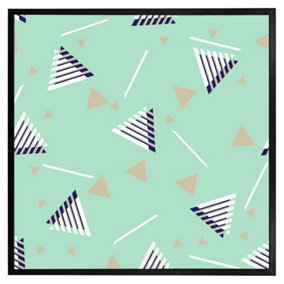 Geometric triangle stripes (Picutre Frame) / 12x12" / Black
