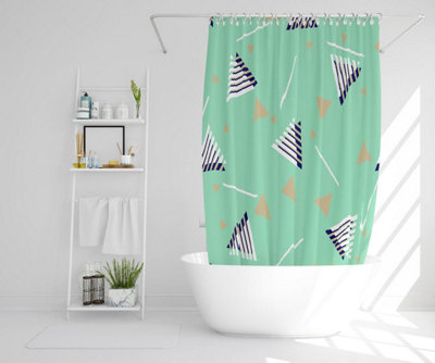 Geometric Triangle Stripes (Shower Curtain) / Default Title