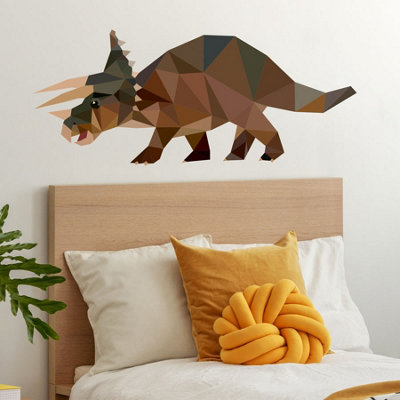 Geometric Triceratops Wall Sticker