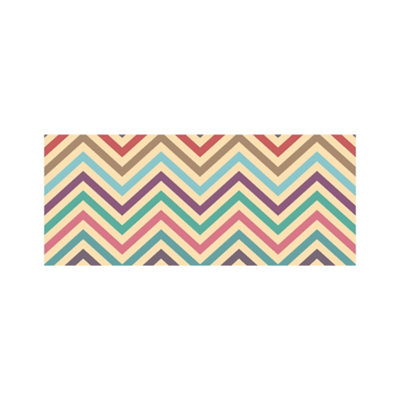 Geometric Vintage Colored Chevron Pattern Glass Bathroom Splashback