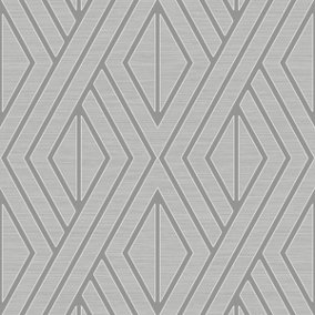 Geometric Wallpaper Grey and Silver Pear Tree UK30507