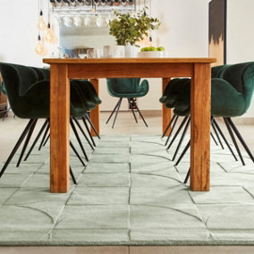 Geometric Wool Handmade , Luxurious , Modern Optical/ (3D) Rug For Living Room and Bedroom-120cm X 170cm
