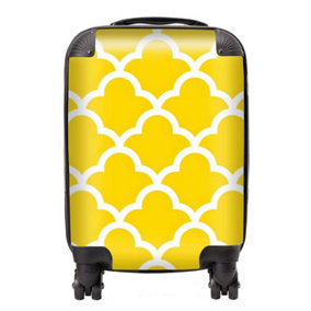 Geometric Yellow Quatrefoil Wave Suitcase - Mini Cabin