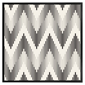 Geometric zig zag (Picutre Frame) / 16x16" / Black