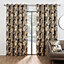 Geometrica Mineral Brown Eyelet Lined Curtains