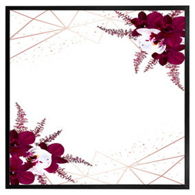 Geometrics & flowers (Picutre Frame) / 30x30" / Black