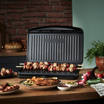 George Foreman 25820 Large Grill Hot Plate & Toastie Machine, Black