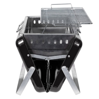 George Foreman Charcoal BBQ Portable Briefcase Barbecue Black GFPTBBQ1005B - 8