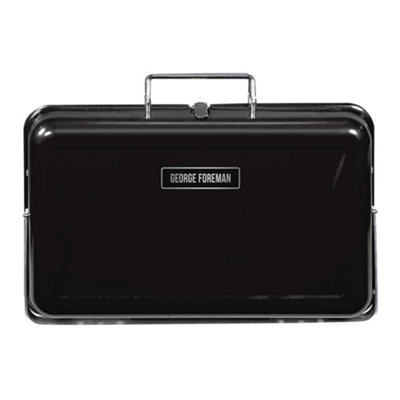 George Foreman Charcoal BBQ Portable Briefcase Barbecue Black GFPTBBQ1005B - 9