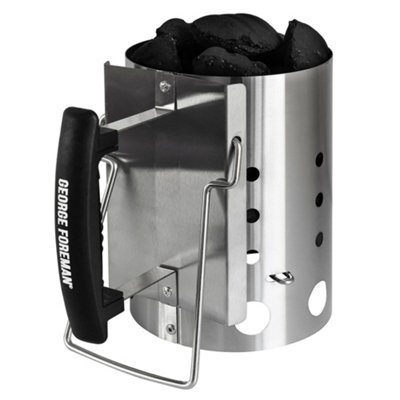 George Foreman Chimney BBQ Starter Quick-Fire Compact Stainless Steel ...