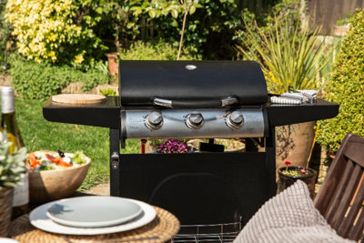 George Foreman Gas BBQ 3 Burner Black Barbecue GFGBBQ3B - 3