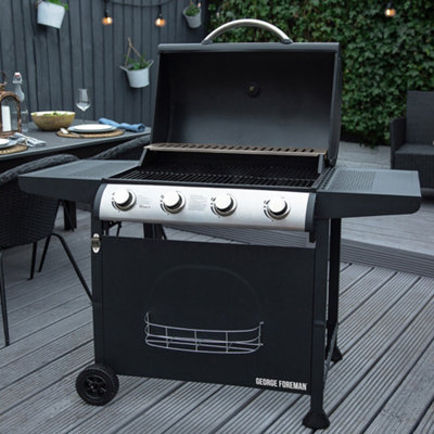 George Foreman Gas BBQ 4 Burner Black Barbecue GFGBBQ4B - 3