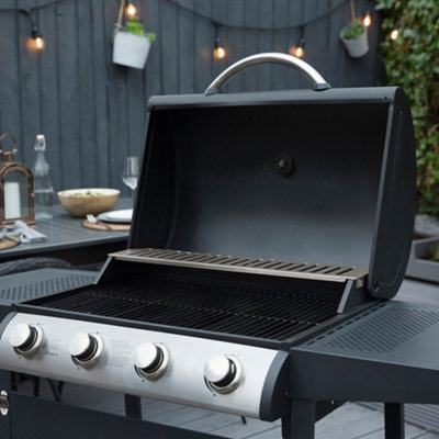 George Foreman Gas BBQ 4 Burner Black Barbecue GFGBBQ4B - 4